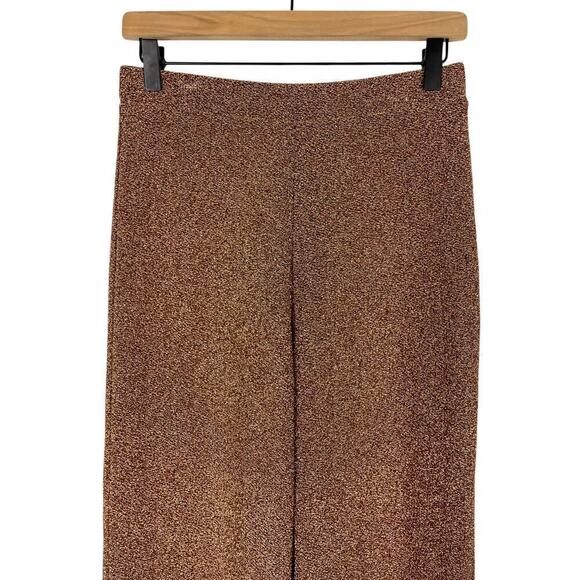 Skies Are Blue Lurex Relaxed Fit Trousers Rose Gold Glitter Small Holiday Party - Picture 7 of 13
